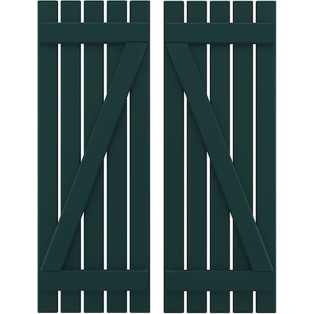 Americraft 5-Board (2 Batten) Wood Spaced Board-n-Batten Shutters W/ Z-Bar, ARW102SB519X78FGH